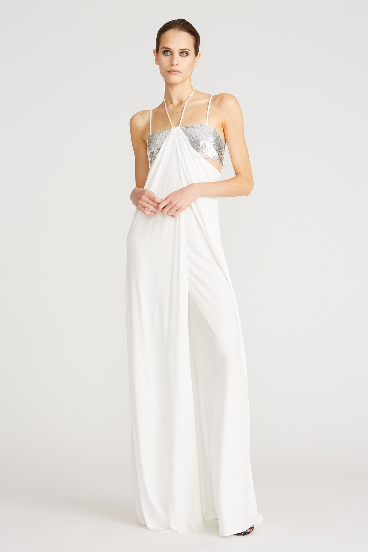 Halston - Del Sequin Jersey Jumpsuit ...